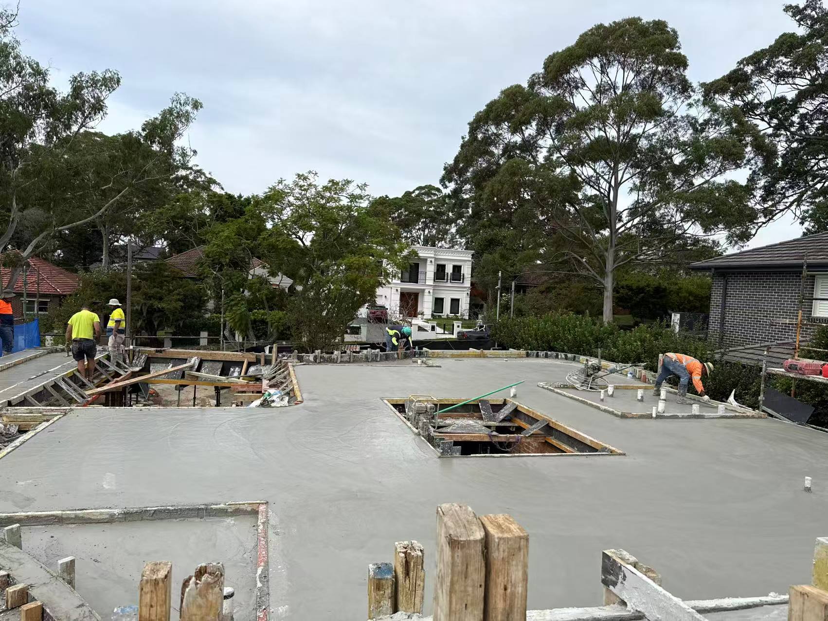 Concrete works - upper floor slab